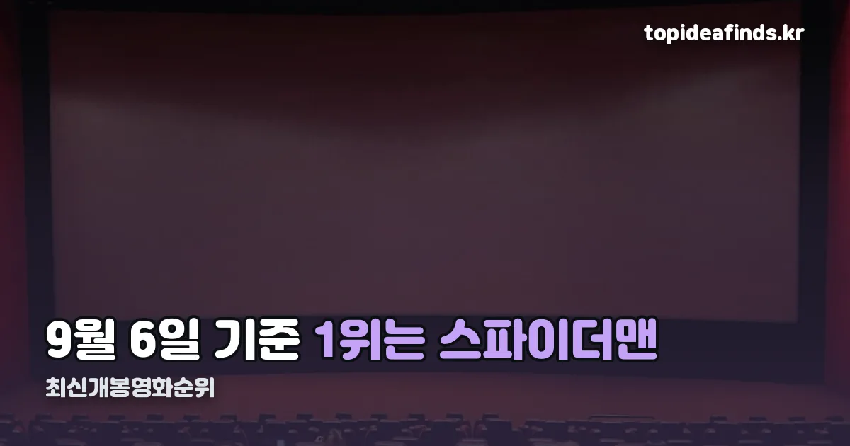 최신개봉영화순위 정리 썸네일