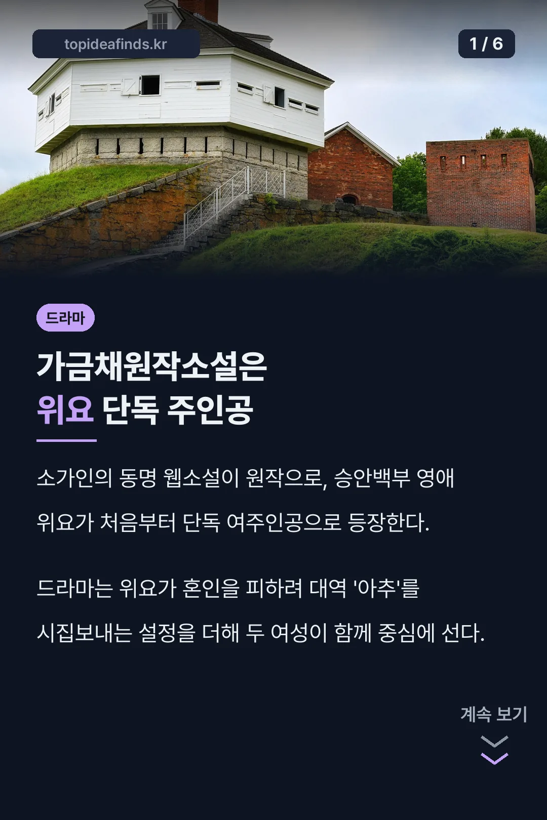 가금채원작소설 위요 단독 주인공